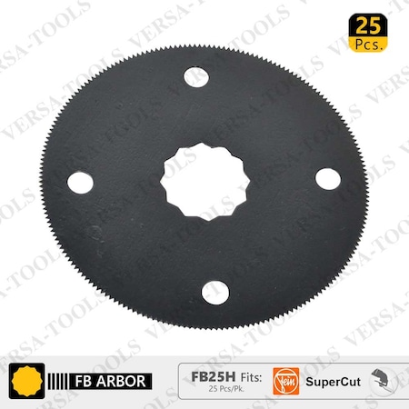 Versa Tool 80mm HSS Circular Multi-Tool Saw Blades, Fits Fein Supercut Oscillating Tools, PK 25 FB25H